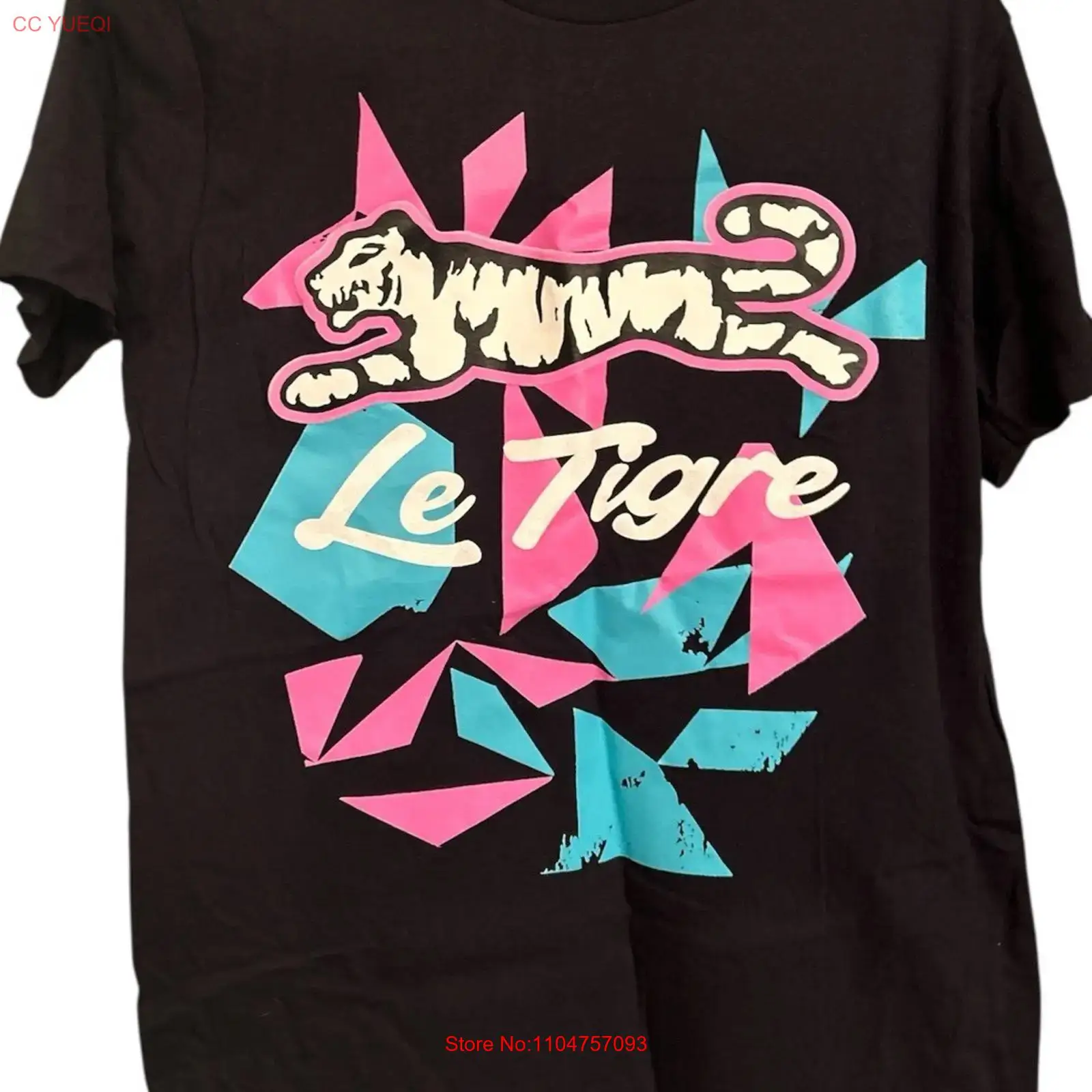Vintage Fashion Logo - Le Tigre mens Retro T shirt