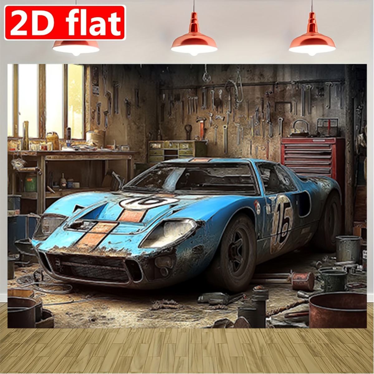 Vintage Fashion Events - 2D plane, 1 vintage racing garage