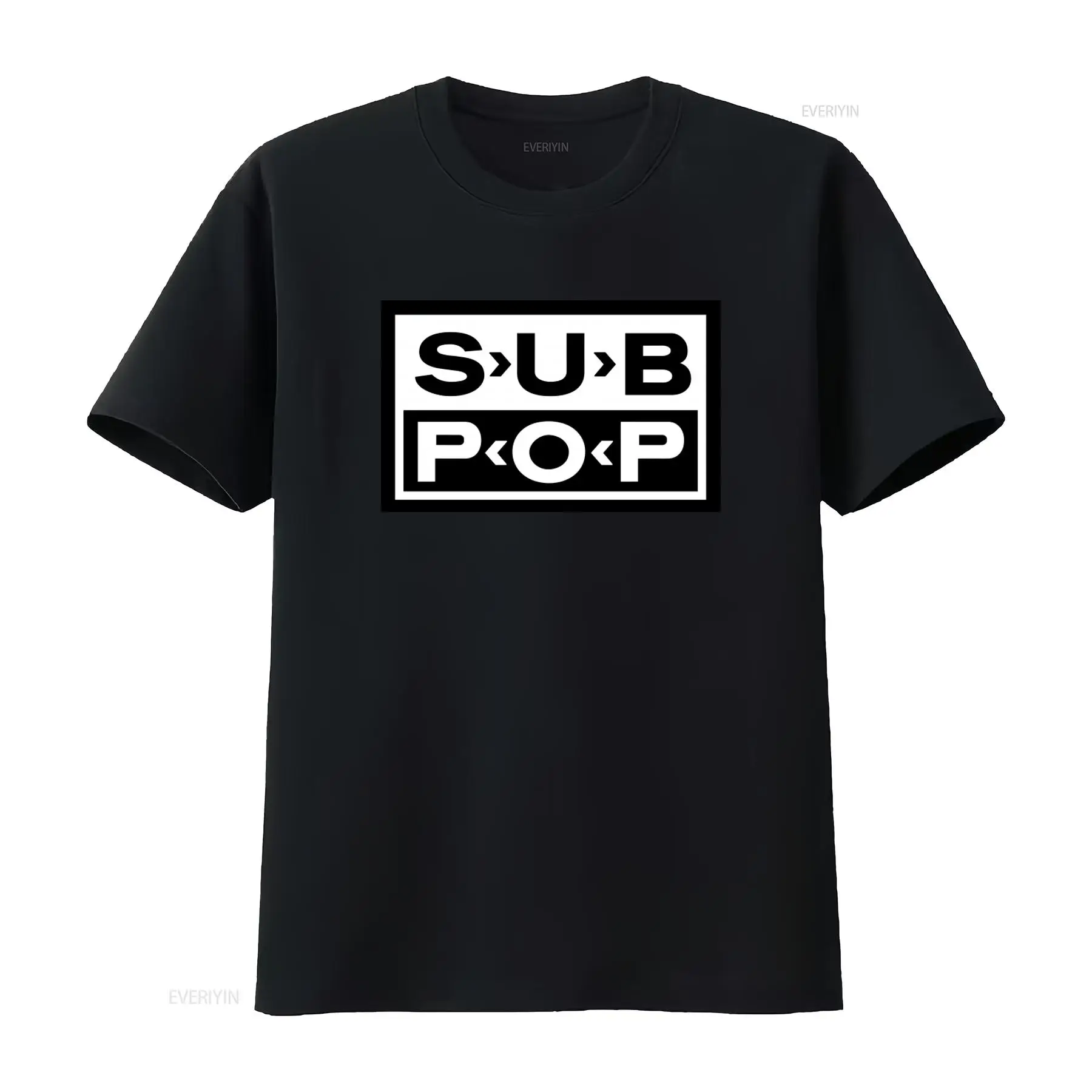 Sub Pop Logo T Shirt Black wit - огляд і ціна Vintage Fashion Logo