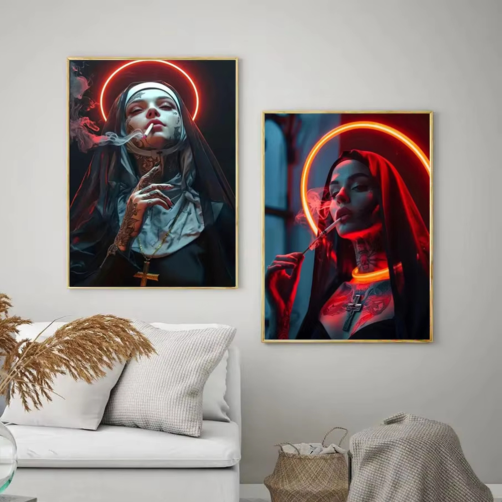 Fashion Girl Tattoo Nun Canvas - огляд і ціна Vintage Fashion Sketches