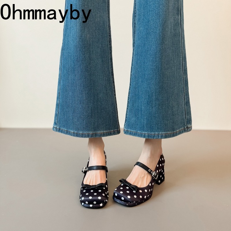 Vintage Thick Heel Polka Dot W - огляд і ціна Vintage Fashion Female