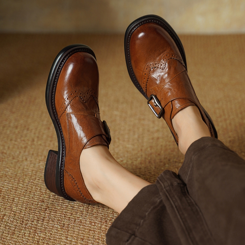 2027 New Buckle Brogue Shoes f - огляд і ціна Vintage Style Women Fashion