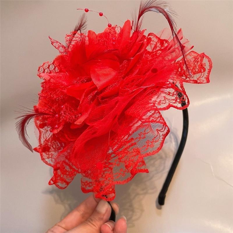 A52E Lace Flower Hair Hoop for - огляд і ціна Vintage Fashion Events
