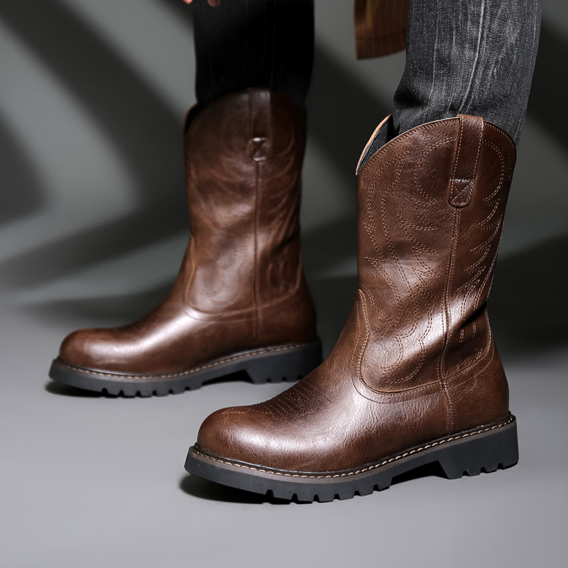 Fashion Mens Cowboy Boots New  - огляд і ціна Vintage Fashion Mens