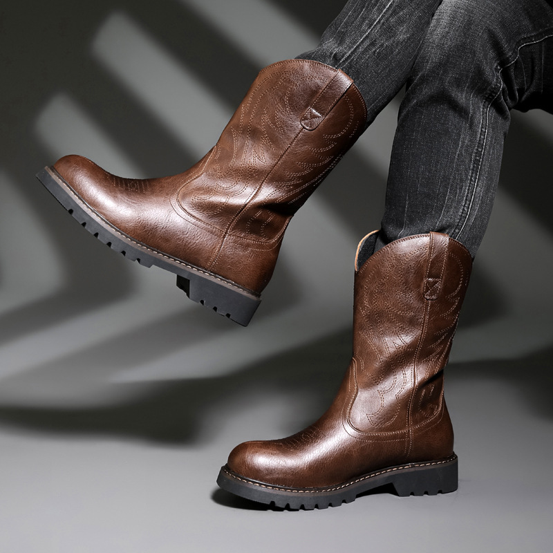 Fashion Mens Cowboy Boots New  - огляд і ціна Vintage Fashion Mens