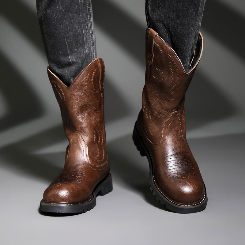 Fashion Mens Cowboy Boots New  - огляд і ціна Vintage Fashion Mens