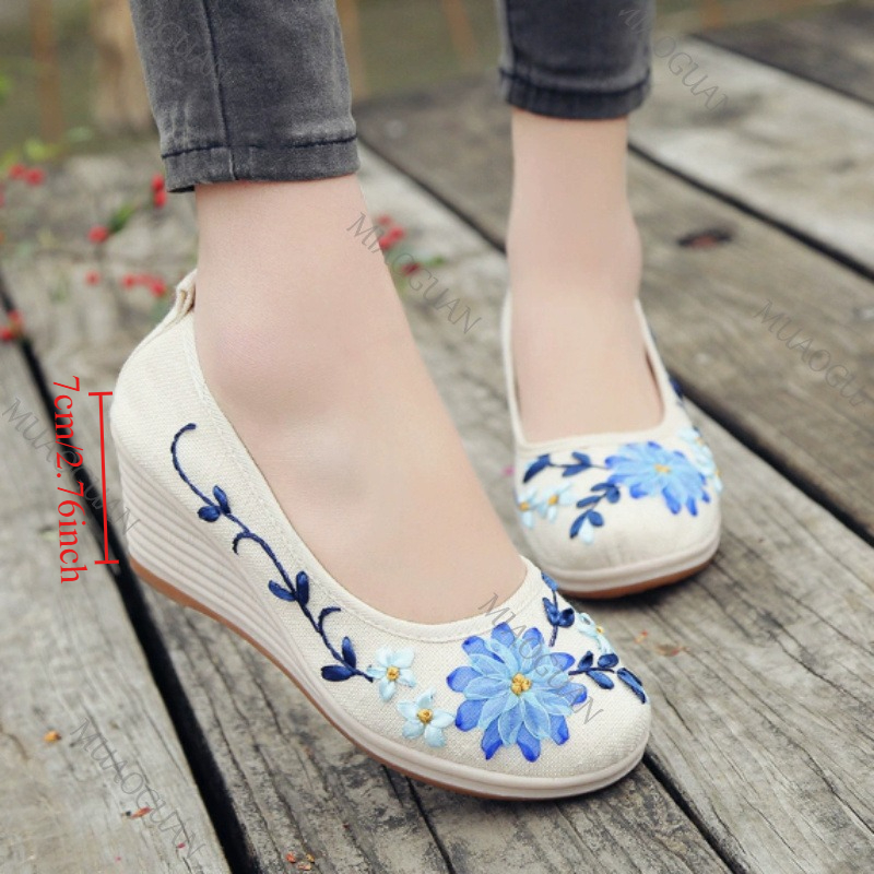 Embroidered Women Comfort Wedg - огляд і ціна Vintage Fashion Female