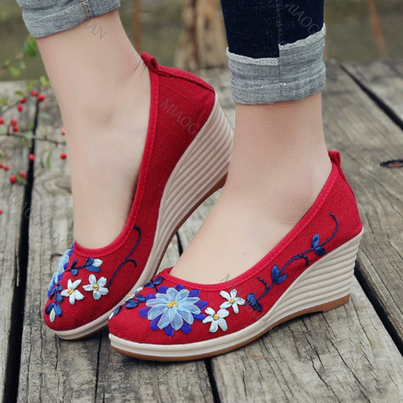 Embroidered Women Comfort Wedg - огляд і ціна Vintage Fashion Female