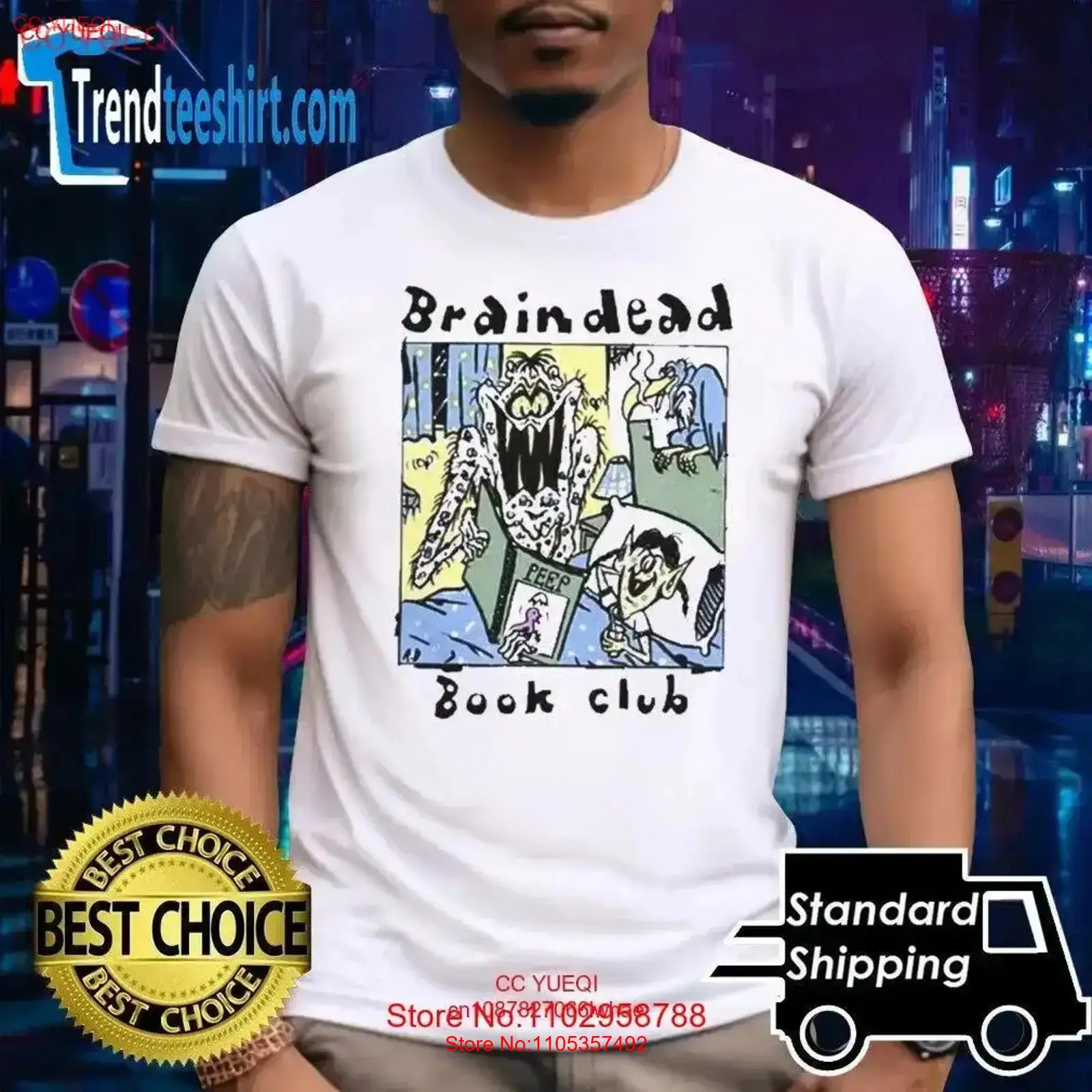 Brain Dead Book Club T Shirt v - огляд і ціна Vintage Fashion Knitwear Book